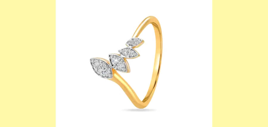 Yellow Gold Organic Whirl Diamond Ring